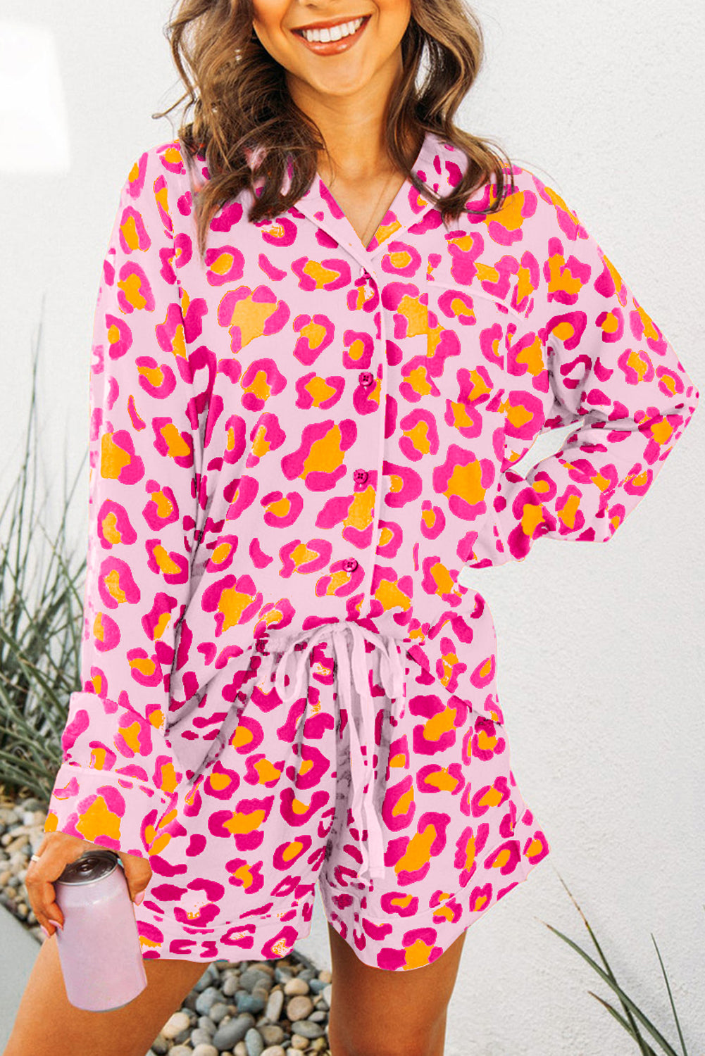 Orange Leopard Pajama Set