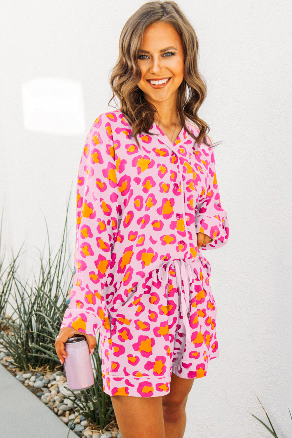 Orange Leopard Pajama Set