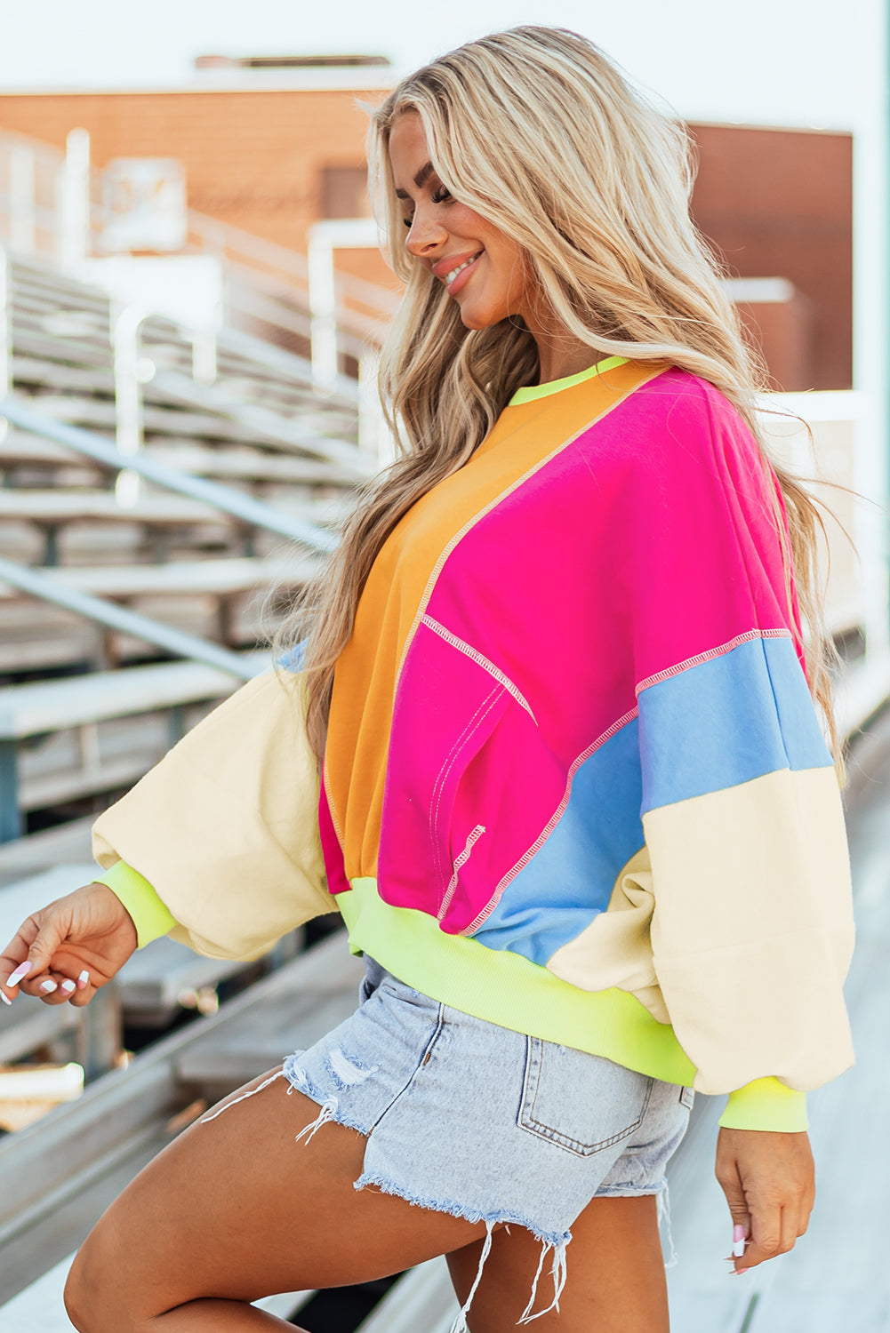 Colorblock Oversize Top
